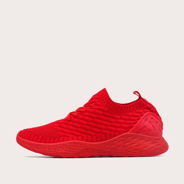 

Men Lace-up Knit Sneakers, Red