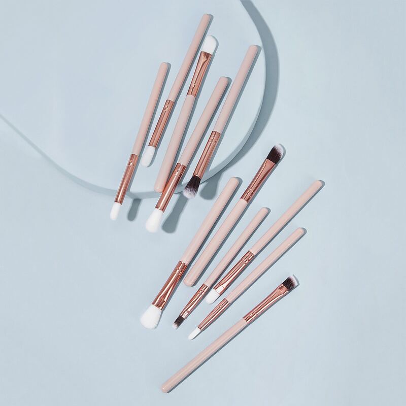

12pcs Duo-fiber Makeup Brush Set, Pink