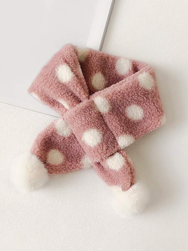 

Toddler Girls Polka Dot Pattern Scarf, Pink