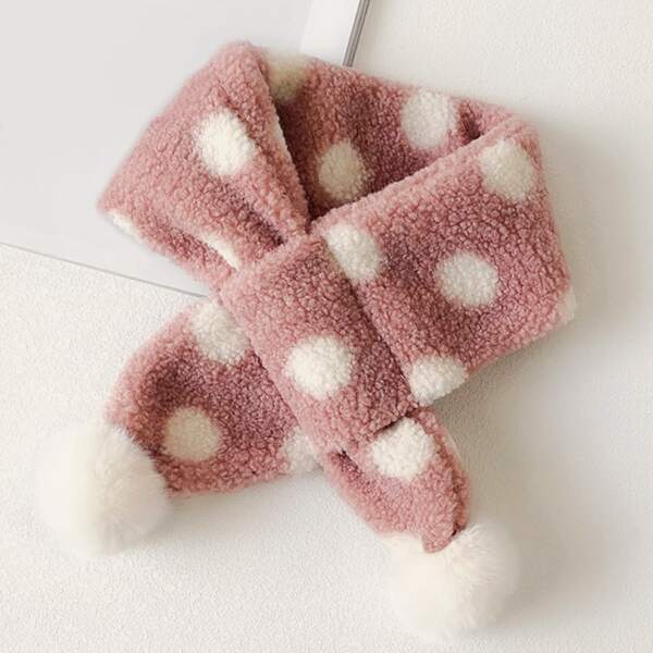 

Toddler Girls Polka Dot Pattern Scarf, Pink