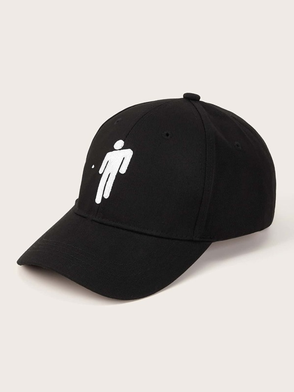 

Kids Figure Embroidery Baseball Cap, Black