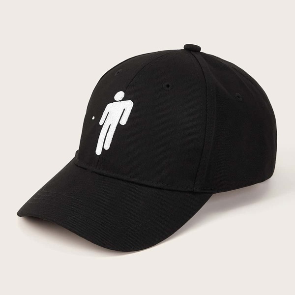 

Kids Figure Embroidery Baseball Cap, Black