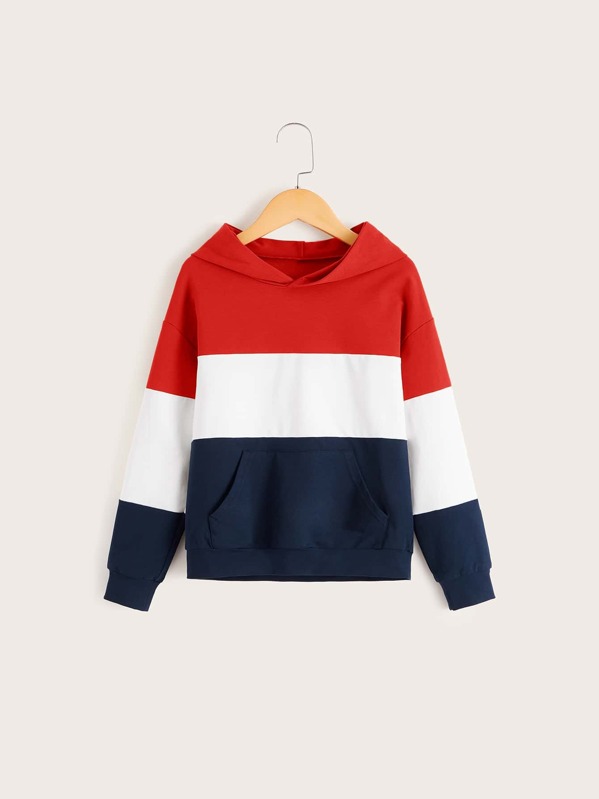 

Boys Pocket Front Colorblock Hoodie, Multicolor