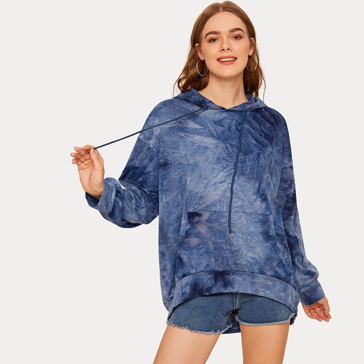 

Tie Dye Oversized Hoody, Blue