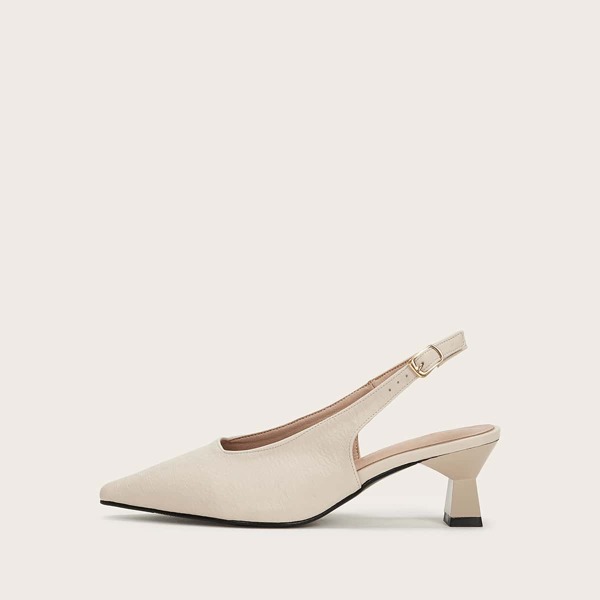 

Point Toe Slingback Heels, Apricot