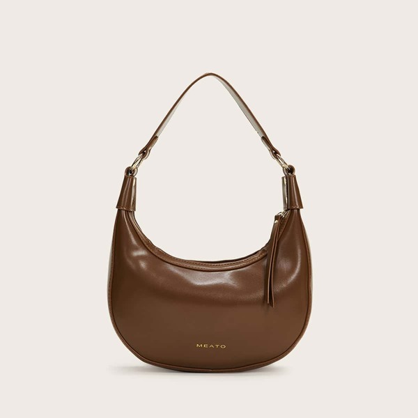 

Letter Graphic Slouch Bag, Brown
