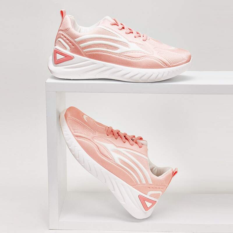 

Lace-up Front Chunky Sneakers, Pink