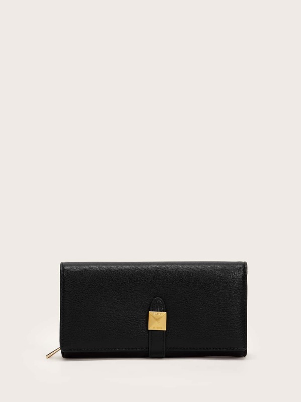 

Metal Decor Fold Over Purse, Black