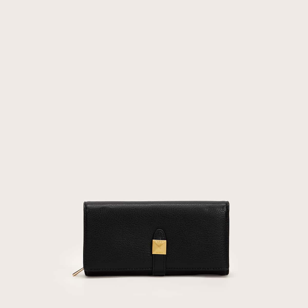 

Metal Decor Fold Over Purse, Black