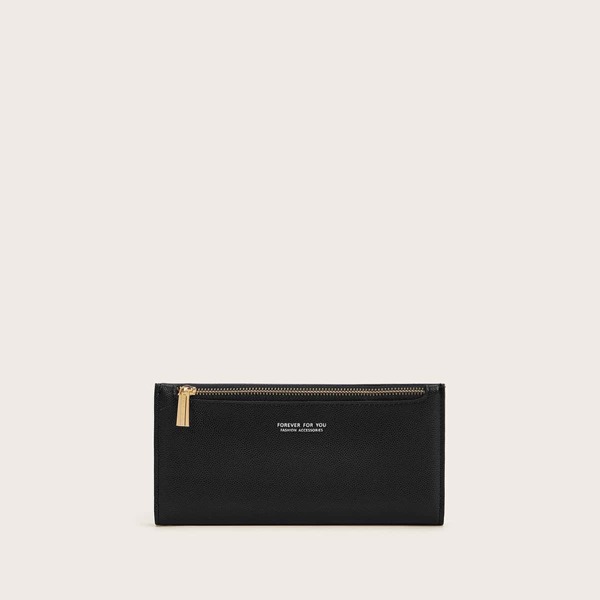 

Letter Graphic Zip Back Purse, Black