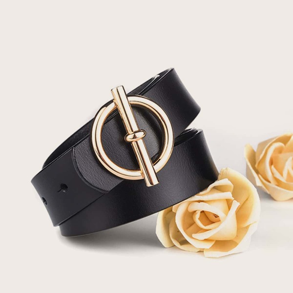 

Men O-ring Buckle Belt, Black