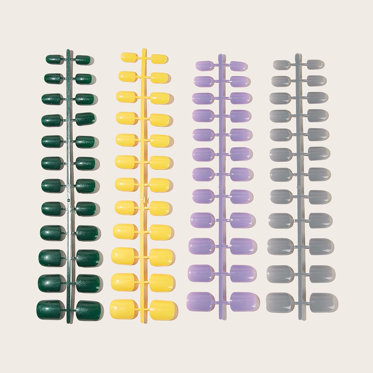 

96pcs Plain Fake Nails, Multicolor