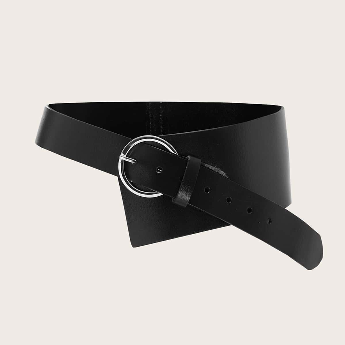

O-ring Buckle Corset Belt, Black