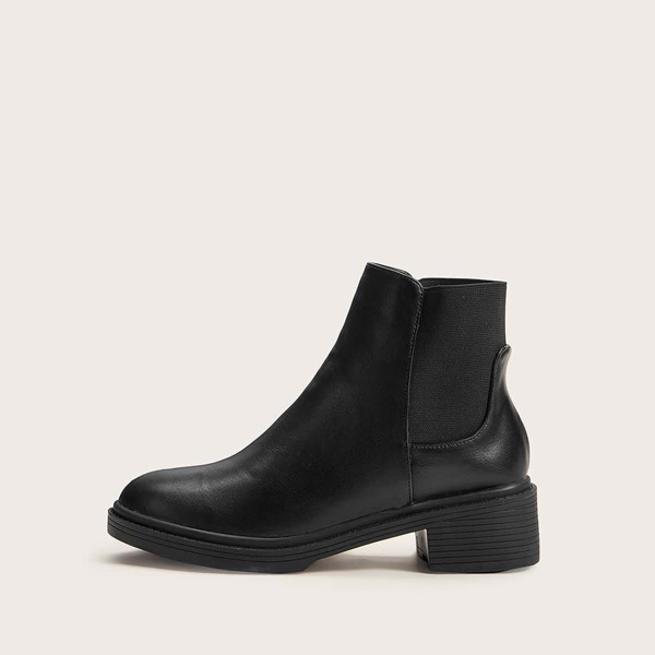 

Cork Heeled Chelsea Boots, Black