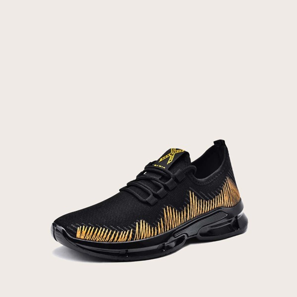 

Men Lace-up Front Wide Fit Sneakers, Black