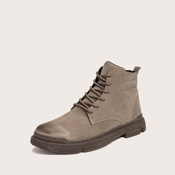 

Men Lace-up Front Combat Boots, Khaki