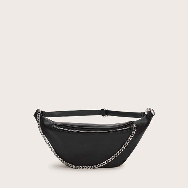 

Chain Decor Fanny Pack, Black