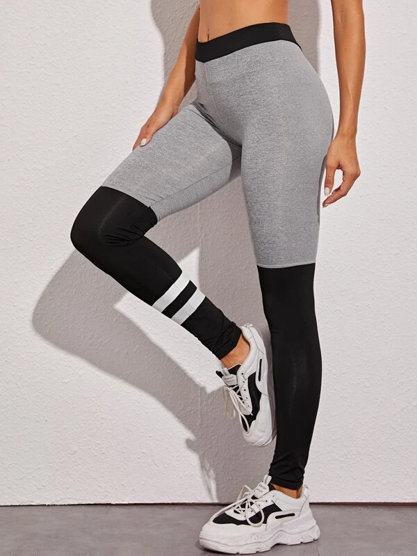 striped sports leggings