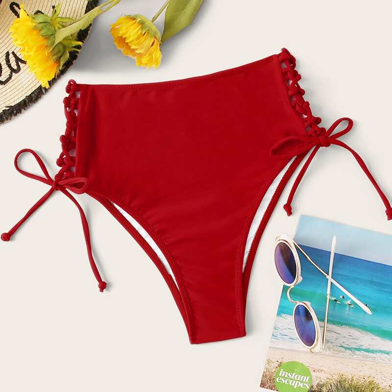 

Solid Tie Side Bikini Panty, Red