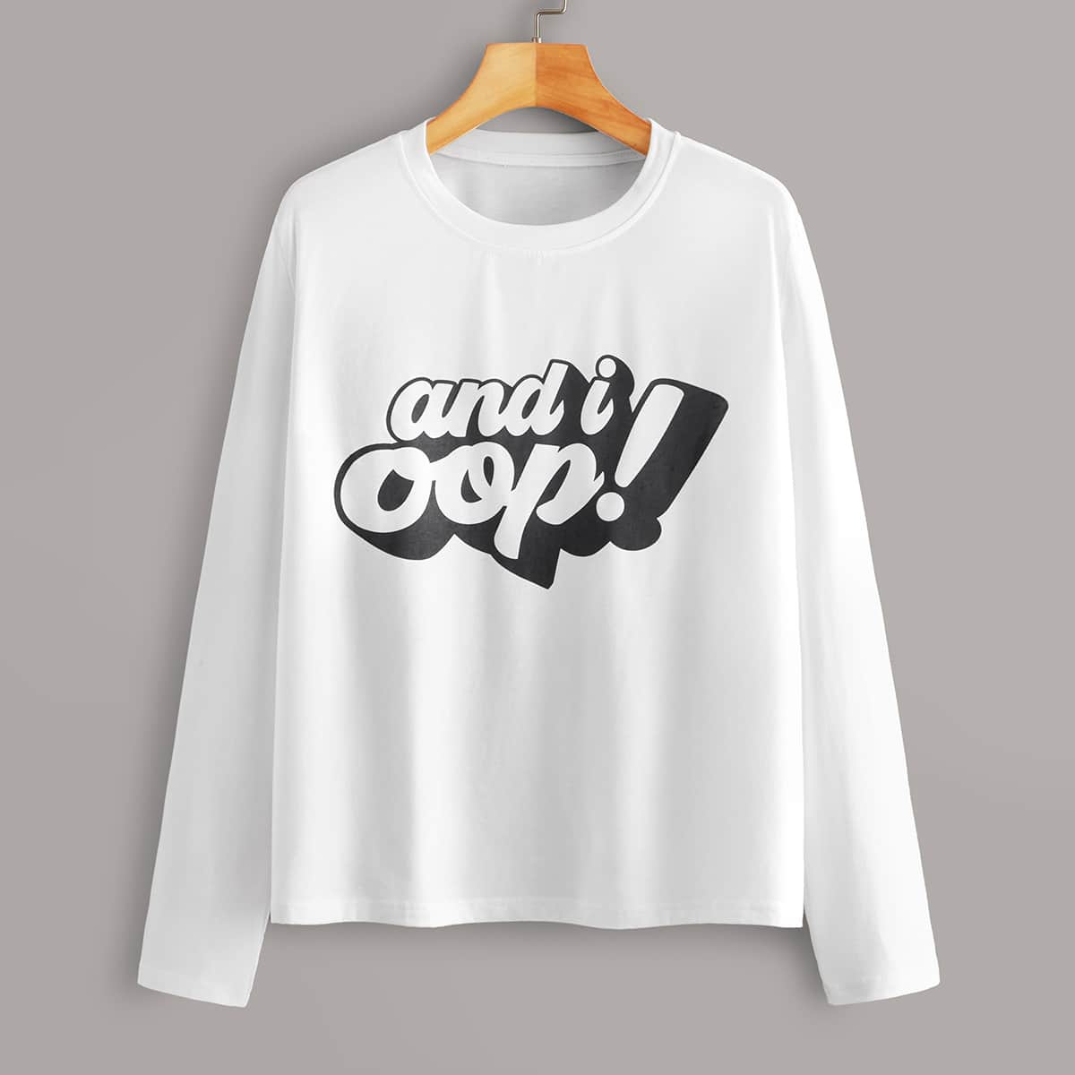 

Letter Graphic Long Sleeve Tee, White