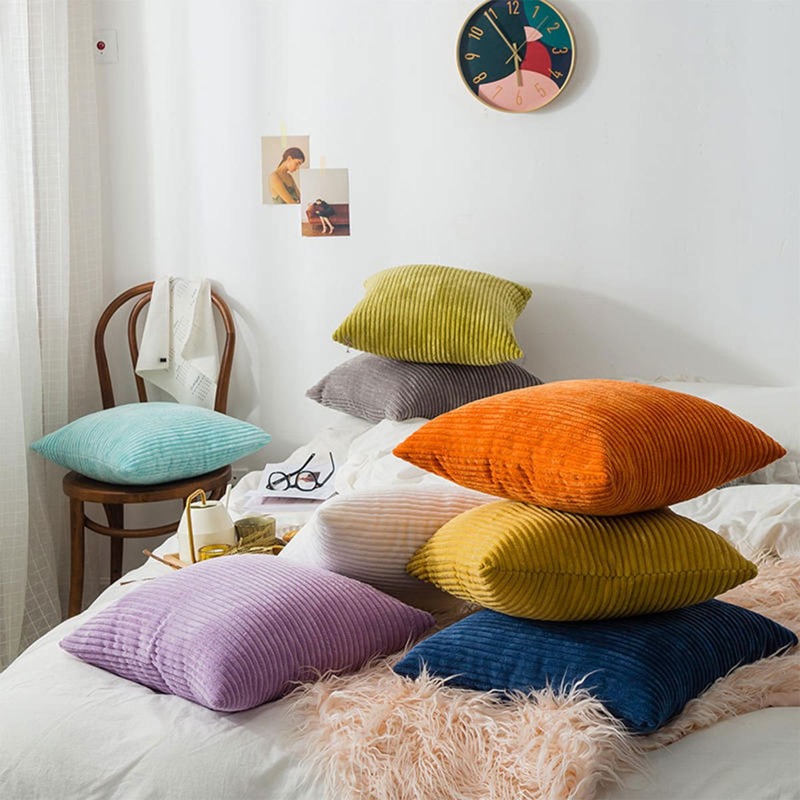 

1pc Solid Cushion Cover Without Filler, Multicolor