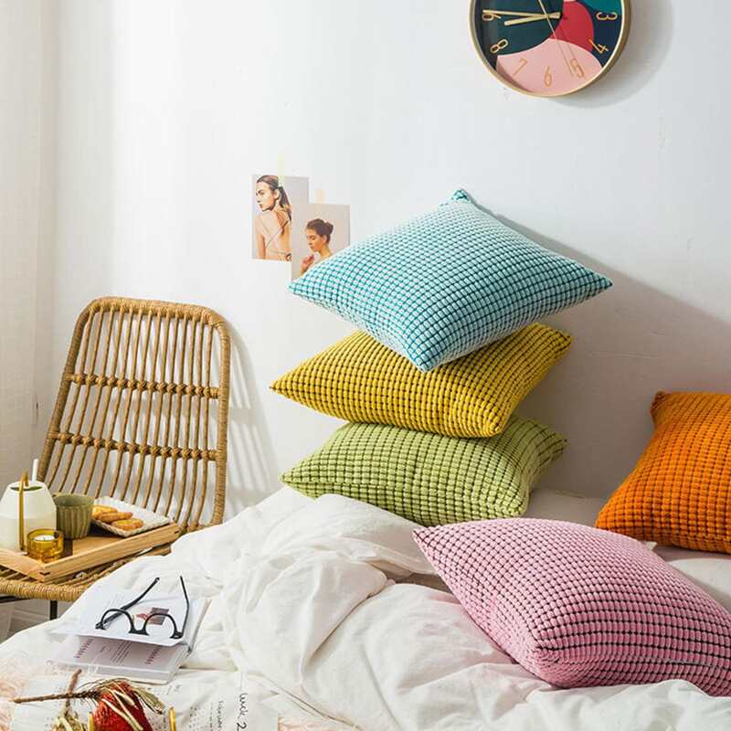 

1pc Solid Cushion Cover Without Filler, Multicolor