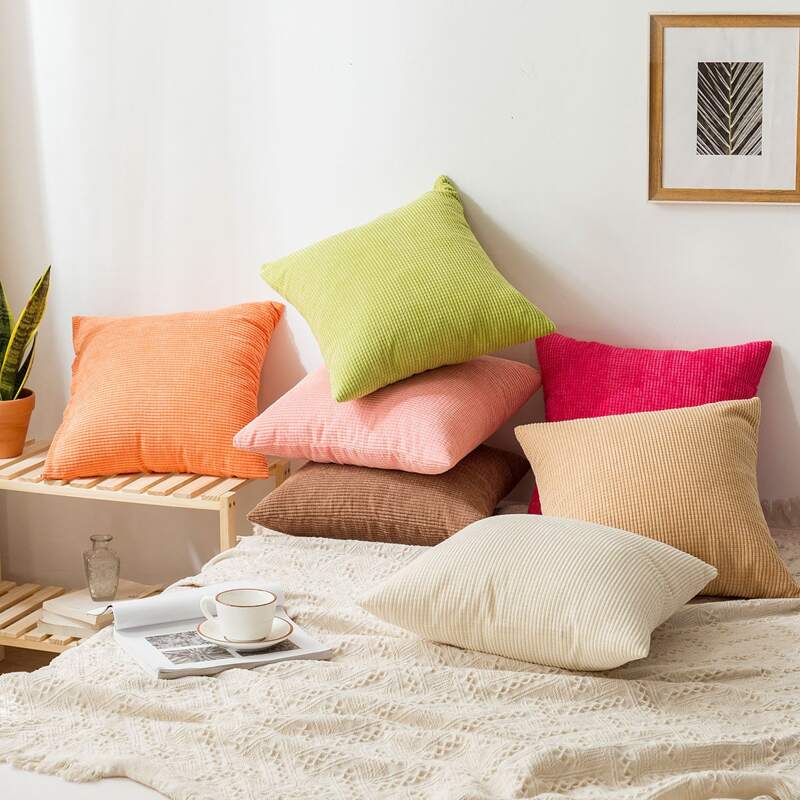 

1pc Solid Cushion Cover Without Filler, Multicolor
