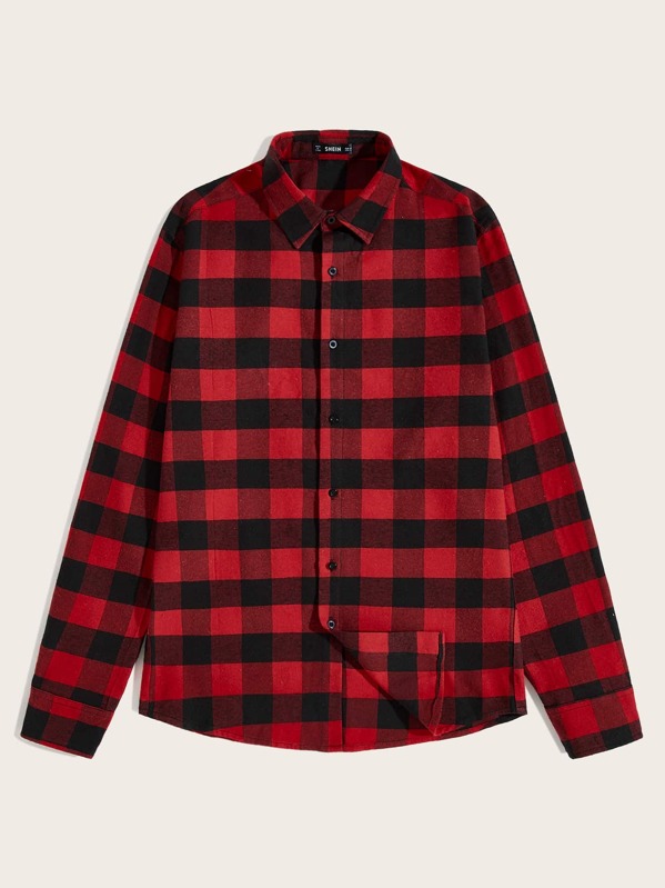 

Men Buffalo Plaid Shirt, Red
