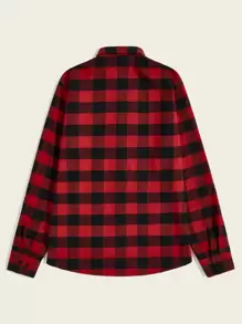 GENTILAND Men Buffalo Plaid Shirt - Red - View 2