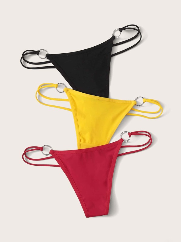 

3pack Ring Linked Panty Set, Multicolor