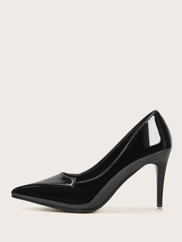 

Patent Point Toe Stiletto Heels, Black