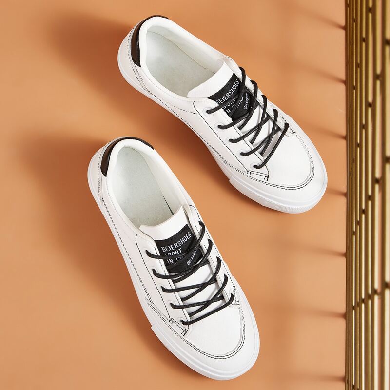 

Stitch Detail Letter Graphic Lace-up Front Sneakers, White