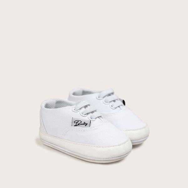 

Baby Girl Letter Graphic Stitch Detail Sneakers, White