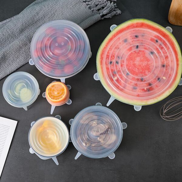 

6pcs Silicone Stretchable Seal Fresh Cover Set, White