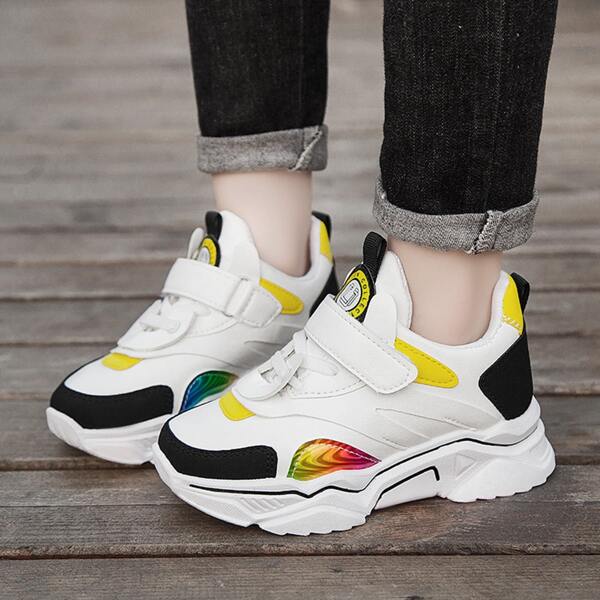

Girls Velcro Strap Chunky Sneakers, Multicolor