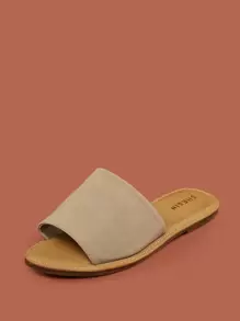 Wide Nubuck Single Band Slide Sandal NUDE Spring Shoes Spring Break Easter Vacation Shoes Casual Shoes Beach Shoes Mother's Day Present