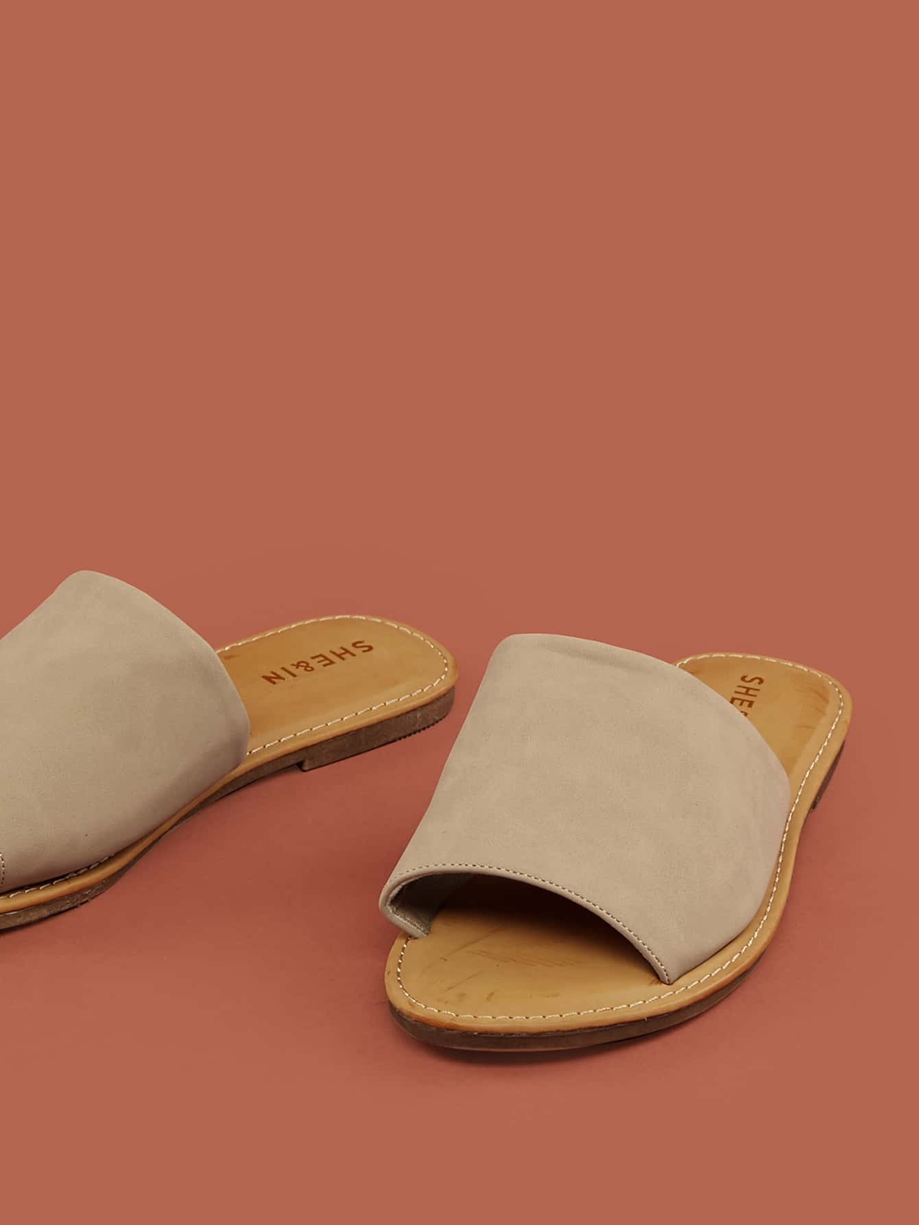 Wide Nubuck Single Band Slide Sandal NUDE Spring Shoes Spring Break Easter Vacation Shoes Casual Shoes Beach Shoes Mother's Day Present Valentine's Day