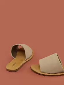 Wide Nubuck Single Band Slide Sandal NUDE Spring Shoes Spring Break Easter Vacation Shoes Casual Shoes Beach Shoes Mother's Day Present