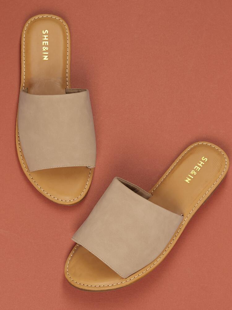 Wide Nubuck Single Band Slide Sandal NUDE Spring Shoes Spring Break Easter Vacation Shoes Casual Shoes Beach Shoes Mother's Day Present Valentine's Day