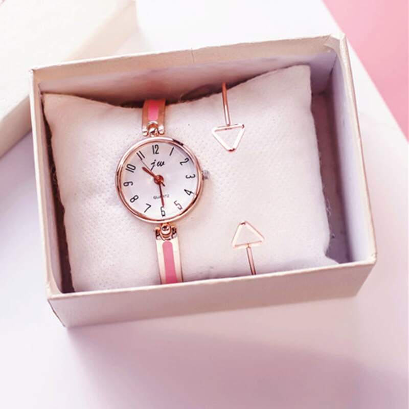 

1pc Slim Band Quartz Watch & 1pc Cuff