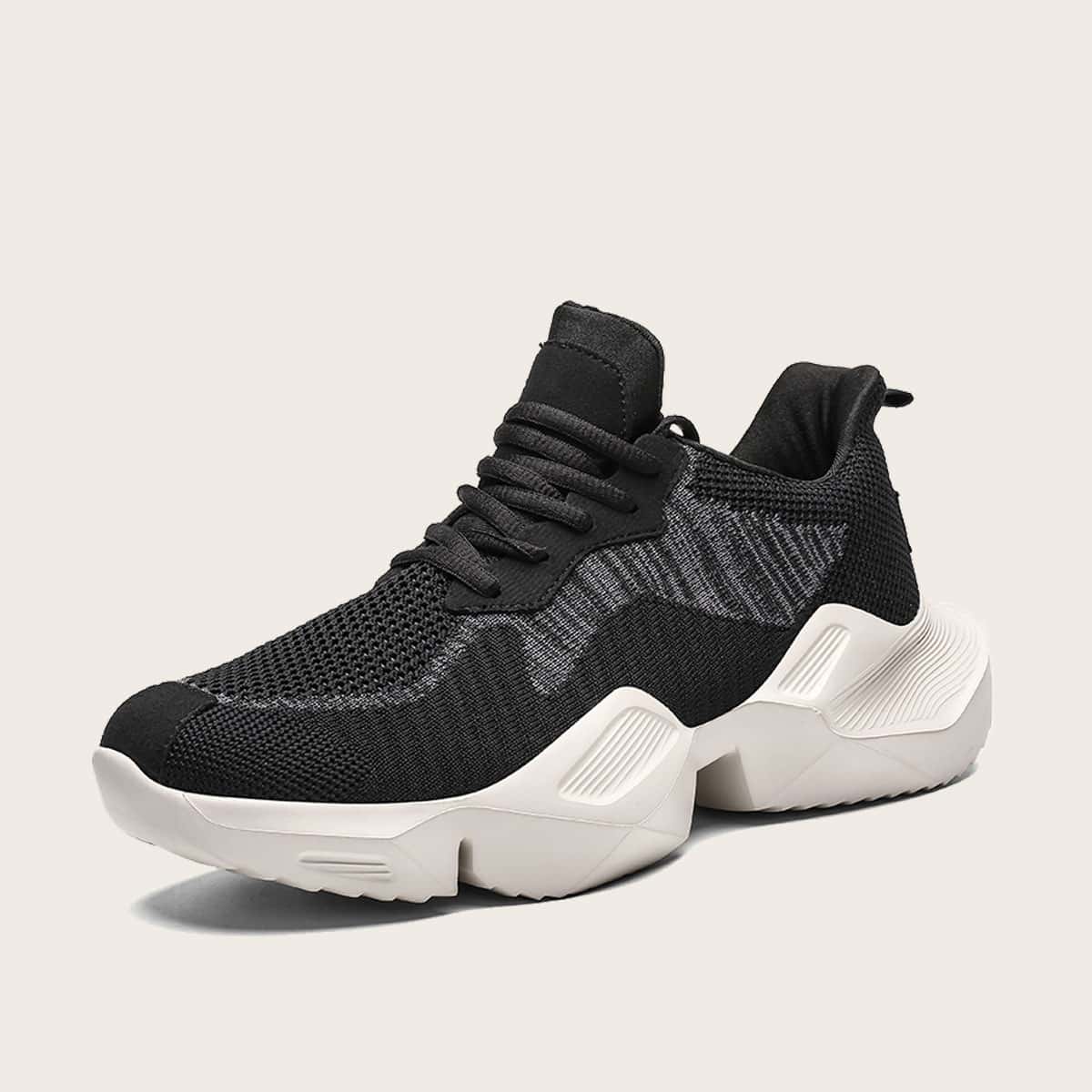 

Guys Lace-up Front Chunky Sneakers, Black