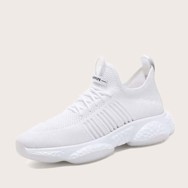 

Men Lace-up Front Wide Fit Sneakers, White