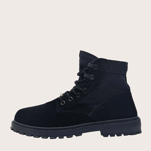 

Men Lace-up Front Ankle Boots, Black