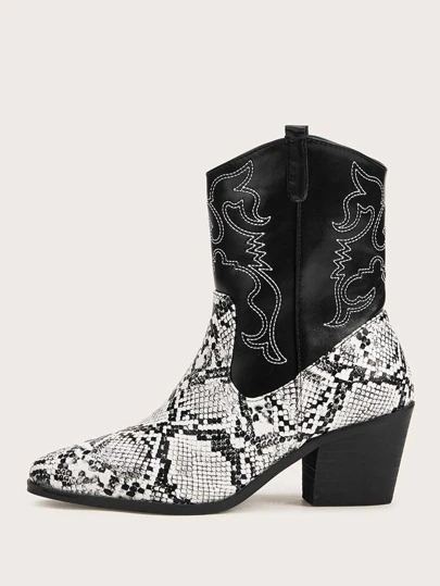 black snakeskin cowboy boots
