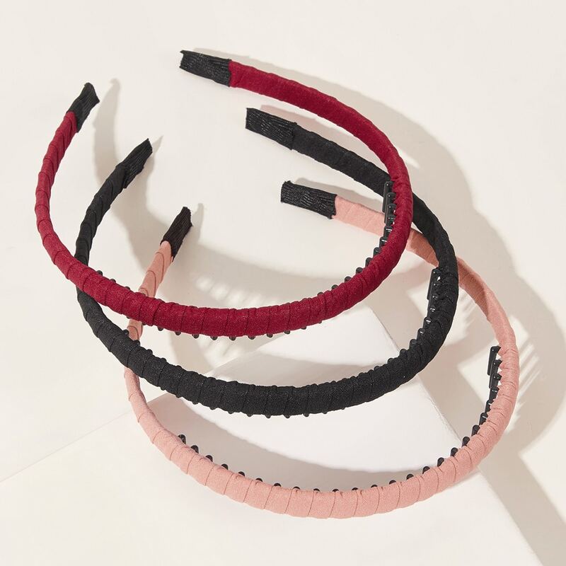 

3pcs Simple Headband, Multicolor