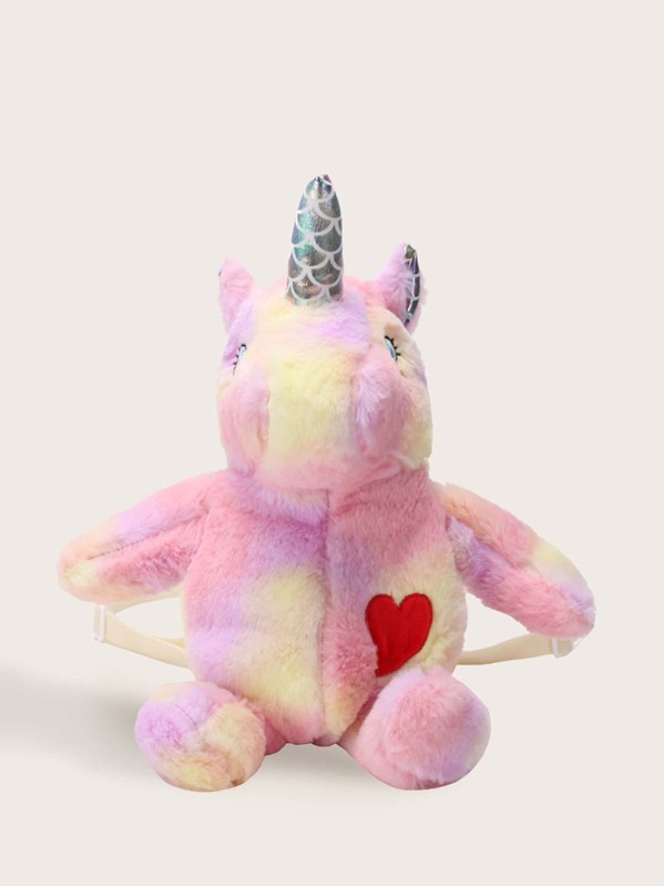 

Girls Fluffy Unicorn Design Backpack, Multicolor