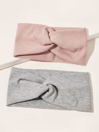 2入組簡約寬髮帶