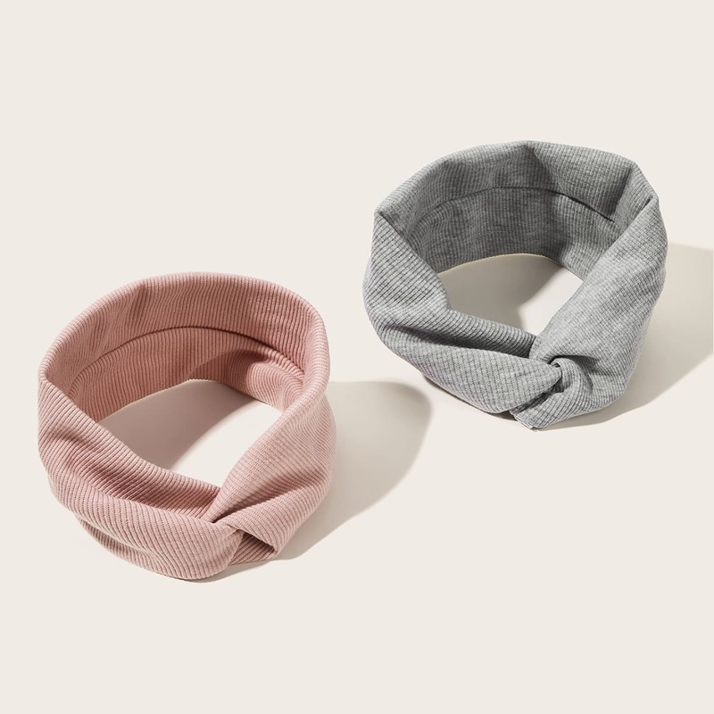 

2pcs Simple Wide Headband, Multicolor