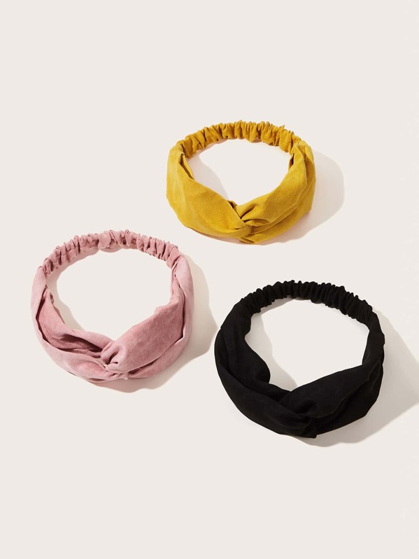 

3pcs Simple Headband, Multicolor