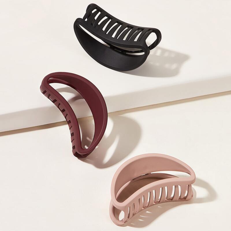 

3pcs Simple Hair Claw, Multicolor